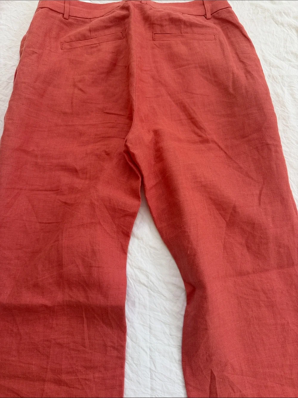 Banana Republic Coral-Red Linen Blend Chinos